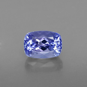 1.21캐럿 천연 바이올렛 블루 탄자나이트, 쿠션 컷, 7.1×5.1 mm, VS-SI