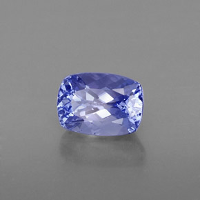 1.21캐럿 천연 바이올렛 블루 탄자나이트, 쿠션 컷, 7.1×5.1 mm, VS-SI