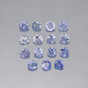 캐럿 천연 바이올렛 블루 탄자나이트 보석, 라운드 컷, 2.65 mm, VVS-VS