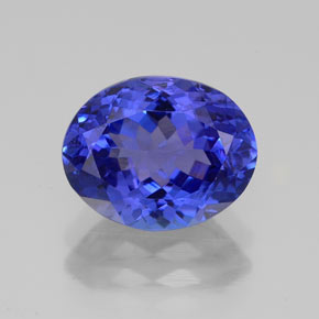 3.24캐럿 천연 바이올렛 블루 탄자나이트, 타원형 컷, 10.3×8.2 mm, VVS