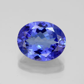 2.84캐럿 천연 바이올렛 블루 탄자나이트, 타원형 컷, 10.1×8.2 mm, IF