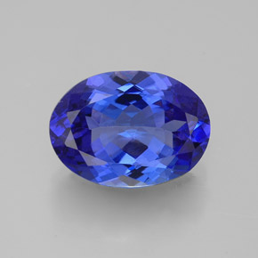 3.06캐럿 천연 바이올렛 블루 탄자나이트, 타원형 컷, 10.9×8 mm, VVS-VS