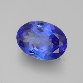 3.06캐럿 천연 바이올렛 블루 탄자나이트, 타원형 컷, 10.9×8 mm, VVS-VS