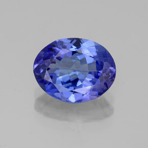 2.38캐럿 천연 바이올렛 블루 탄자나이트, 타원형 컷, 9.9×7.7 mm, VVS-VS