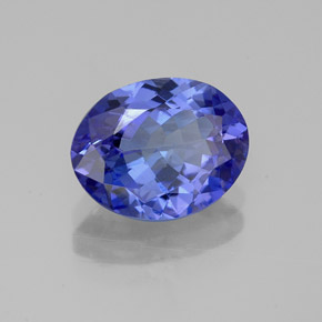 2.38캐럿 천연 바이올렛 블루 탄자나이트, 타원형 컷, 9.9×7.7 mm, VVS-VS