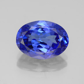 3.15캐럿 천연 바이올렛 블루 탄자나이트, 타원형 컷, 10.8×7.9 mm, VVS