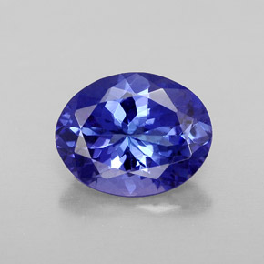 2.48캐럿 천연 바이올렛 블루 탄자나이트, 타원형 컷, 9.9×7.8 mm, IF