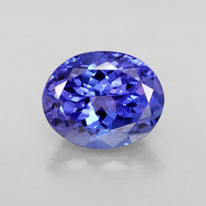 3.13캐럿 천연 바이올렛 블루 탄자나이트, 타원형 컷, 9.8×7.9 mm, VVS