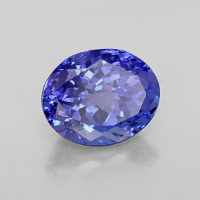 3.13캐럿 천연 바이올렛 블루 탄자나이트, 타원형 컷, 9.8×7.9 mm, VVS