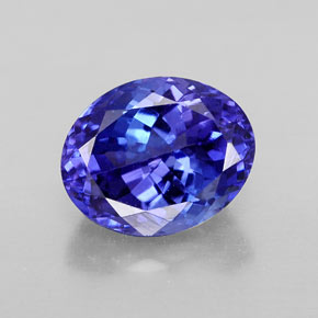 3.40캐럿 천연 바이올렛 블루 탄자나이트, 타원형 컷, 10×8 mm, VVS