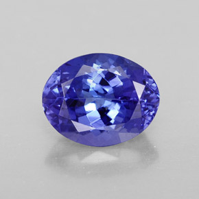 2.61캐럿 천연 바이올렛 블루 탄자나이트, 타원형 컷, 9.7×7.7 mm, VVS