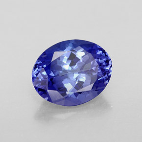 2.61캐럿 천연 바이올렛 블루 탄자나이트, 타원형 컷, 9.7×7.7 mm, VVS
