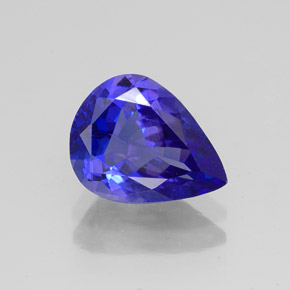 2.03캐럿 천연 바이올렛 블루 탄자나이트, 배 모양, 9.7×7.6 mm, VVS