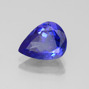 2.03캐럿 천연 바이올렛 블루 탄자나이트, 배 모양, 9.7×7.6 mm, VVS