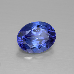 2.12캐럿 천연 바이올렛 블루 탄자나이트, 타원형 컷, 8.9×7 mm, VVS