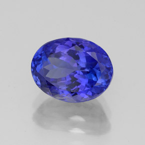 2.49캐럿 천연 바이올렛 블루 탄자나이트, 타원형 컷, 9×7.1 mm, VVS-VS