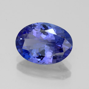 2.57캐럿 천연 바이올렛 블루 탄자나이트, 타원형 컷, 10.4×7.6 mm, IF