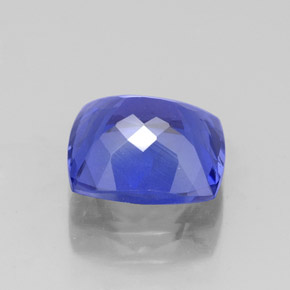2.40캐럿 천연 바이올렛 블루 탄자나이트, 쿠션 컷, 8.1×7.9 mm, IF