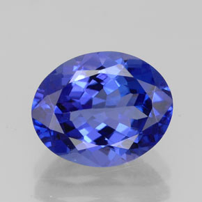 2.92캐럿 천연 바이올렛 블루 탄자나이트, 타원형 컷, 10.1×8.2 mm, IF