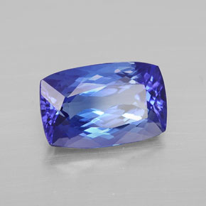 3.38캐럿 천연 바이올렛 블루 탄자나이트, 쿠션 컷, 10.8×7 mm, VVS
