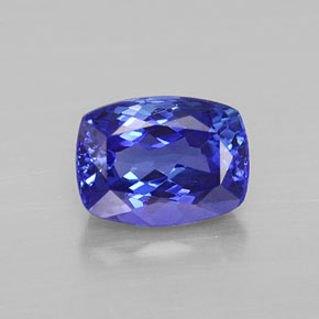 1.82캐럿 천연 바이올렛 블루 탄자나이트, 쿠션 컷, 8.1×6 mm, VVS