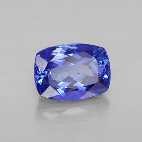 1.82캐럿 천연 바이올렛 블루 탄자나이트, 쿠션 컷, 8.1×6 mm, VVS