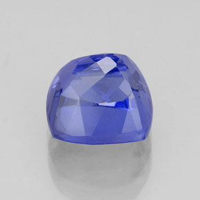 3.13캐럿 천연 바이올렛 블루 탄자나이트, 쿠션 컷, 7.9×7.7 mm, VVS