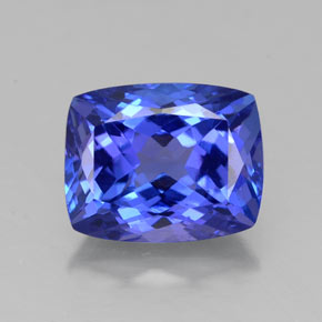 2.82캐럿 천연 바이올렛 블루 탄자나이트, 쿠션 컷, 9×7.2 mm, VVS-VS