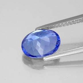 1.95캐럿 천연 바이올렛 블루 탄자나이트, 타원형 컷, 9.1×7.1 mm, VS