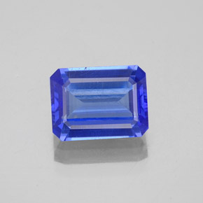 1.63캐럿 천연 바이올렛 블루 탄자나이트, 에메랄드 컷, 8.2×6.1 mm, VVS-VS