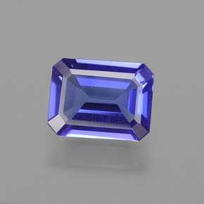1.79캐럿 천연 바이올렛 블루 탄자나이트, 에메랄드 컷, 8.9×6.9 mm, VS