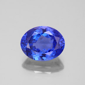 2.81캐럿 천연 바이올렛 블루 탄자나이트, 타원형 컷, 9.9×7.8 mm, VVS