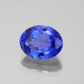 2.81캐럿 천연 바이올렛 블루 탄자나이트, 타원형 컷, 9.9×7.8 mm, VVS