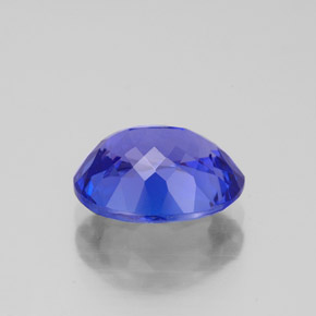 2.81캐럿 천연 바이올렛 블루 탄자나이트, 타원형 컷, 9.9×7.8 mm, VVS