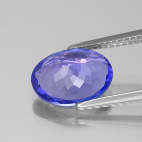 2.83캐럿 천연 바이올렛 블루 탄자나이트, 타원형 컷, 10.9×8 mm, VVS-VS