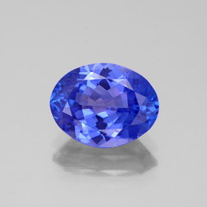 2.38캐럿 천연 바이올렛 블루 탄자나이트, 타원형 컷, 9.9×7.7 mm, VVS-VS