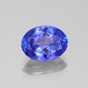 2.38캐럿 천연 바이올렛 블루 탄자나이트, 타원형 컷, 9.9×7.7 mm, VVS-VS
