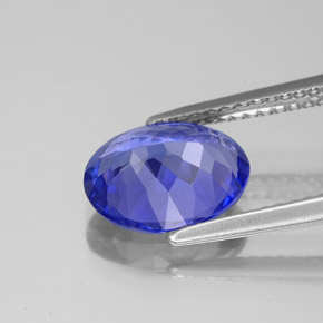 2.38캐럿 천연 바이올렛 블루 탄자나이트, 타원형 컷, 9.9×7.7 mm, VVS-VS