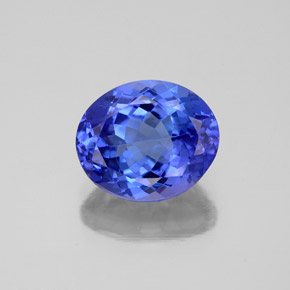 2.70캐럿 천연 바이올렛 블루 탄자나이트, 타원형 컷, 9.5×7.9 mm, VVS