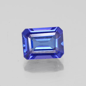 1.77캐럿 천연 바이올렛 블루 탄자나이트, 에메랄드 컷, 8×6.1 mm, VS