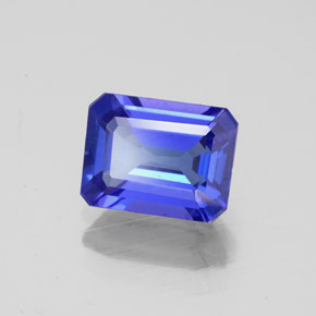 1.77캐럿 천연 바이올렛 블루 탄자나이트, 에메랄드 컷, 8×6.1 mm, VS