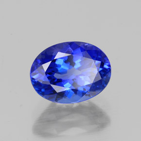 1.60캐럿 천연 바이올렛 블루 탄자나이트, 타원형 컷, 8.2×6.1 mm, VVS-VS