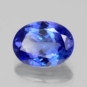 2.66캐럿 천연 바이올렛 블루 탄자나이트, 타원형 컷, 10.2×7.7 mm, VVS