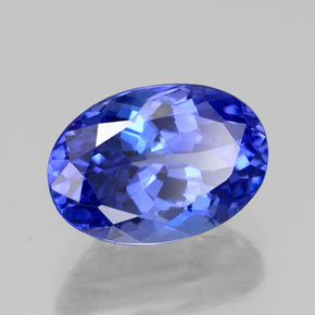 2.73캐럿 천연 바이올렛 블루 탄자나이트, 타원형 컷, 10×7 mm, VVS-VS