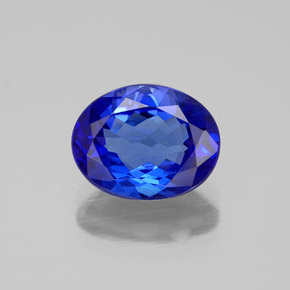 2.43캐럿 천연 바이올렛 블루 탄자나이트, 타원형 컷, 9.8×7.7 mm, IF