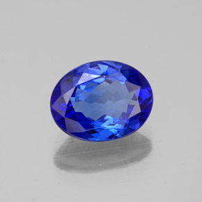 2.43캐럿 천연 바이올렛 블루 탄자나이트, 타원형 컷, 9.8×7.7 mm, IF