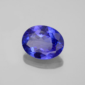 2.32캐럿 천연 바이올렛 블루 탄자나이트, 타원형 컷, 9.8×7.8 mm, VVS