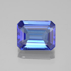 2.02캐럿 천연 바이올렛 블루 탄자나이트, 에메랄드 컷, 9.1×7.1 mm, VS