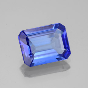 2.02캐럿 천연 바이올렛 블루 탄자나이트, 에메랄드 컷, 9.1×7.1 mm, VS