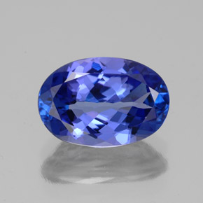 2.75캐럿 천연 바이올렛 블루 탄자나이트, 타원형 컷, 10.7×7.4 mm, VVS